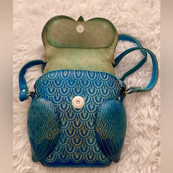 NWOT PurseWorld Australia Unique Blue Owl Crossbody Purse - Picture 4 of 8